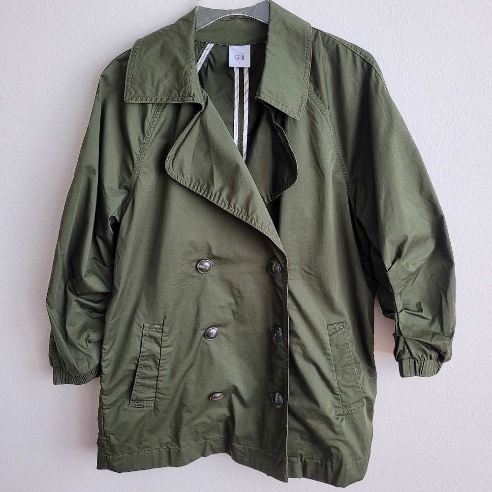 Cabi Expedition Jacket Style 5478 Army Green Double Breasted Coat Size Small
